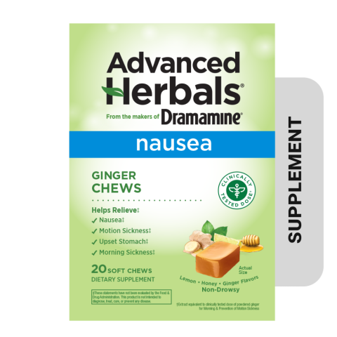 Advanced Herbals by Dramamine Ginger Chew Supplement